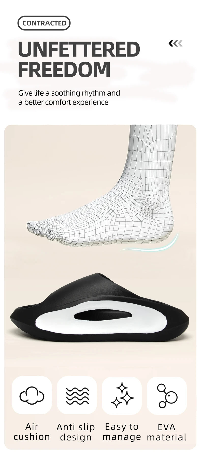 Men's EVA Summer Thong Slippers with Thick Anti-Slip Sole Comfortable Lightweight Sandals for Casual Wear